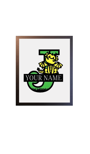 Dragon Monogram Name Frame
